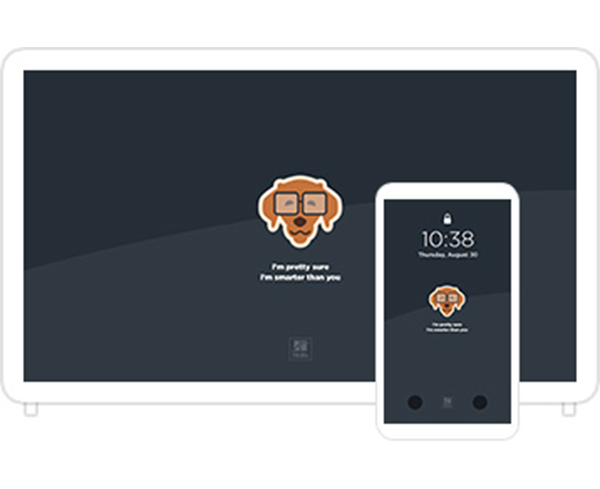 Desktop & mobile example of  "Smarter Than You" pet wallpaper for phones